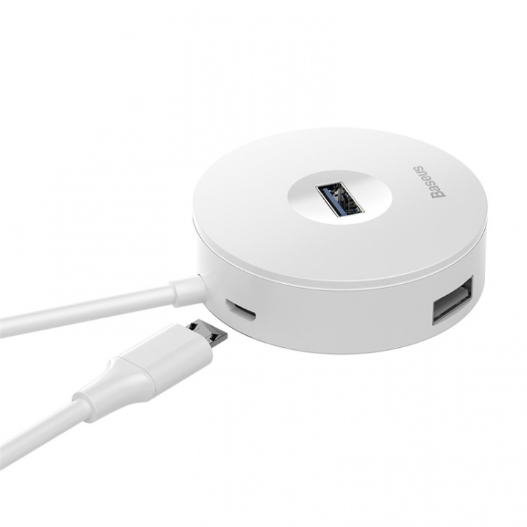 Baseus USB-Hub med 4 USB-portar, vit