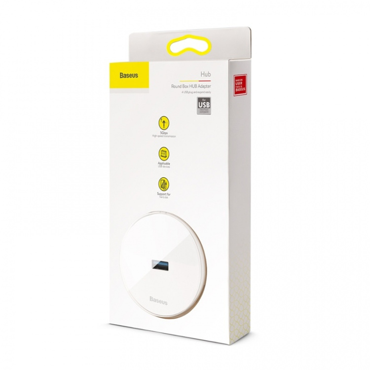 Baseus USB-Hub med 4 USB-portar, vit