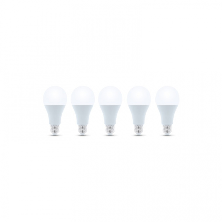 LED-Lampa E27, A65, 15W, 230V, 6000K 5-pack, Kallvit