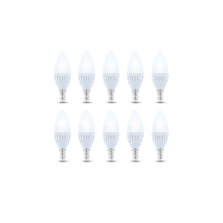 LED-Lampa E14, C37, 10W, 230V, 3000K, Keramisk 10-pack, Varmvitt