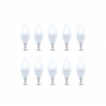 LED-Lampa E14, C37, 10W, 230V, 6000K, Keramisk, 10-pack, Kallvitt