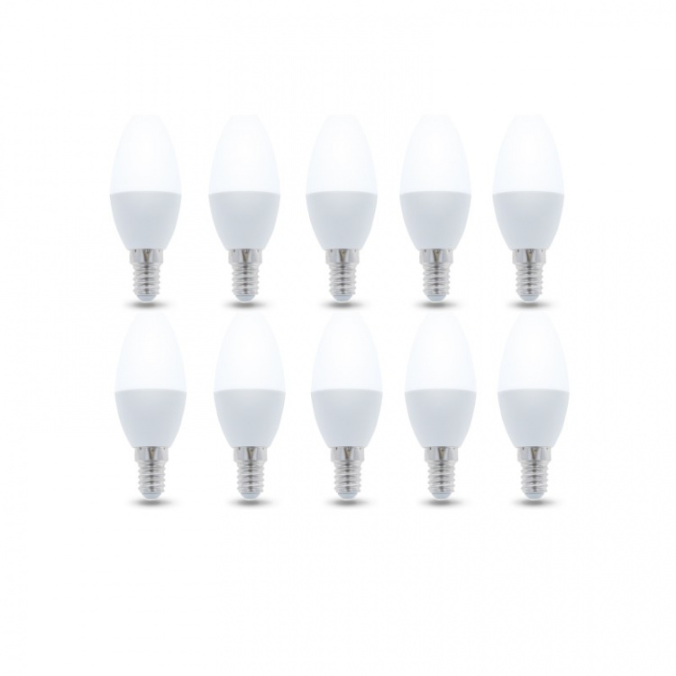 LED-Lampa E14, C37, 6W, 230V, 4500K 10-pack, Vit neutral