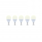 LED-Lampa E14, G45, 10W, 230V, 3000K, Keramisk, 5-pack, Varmvitt
