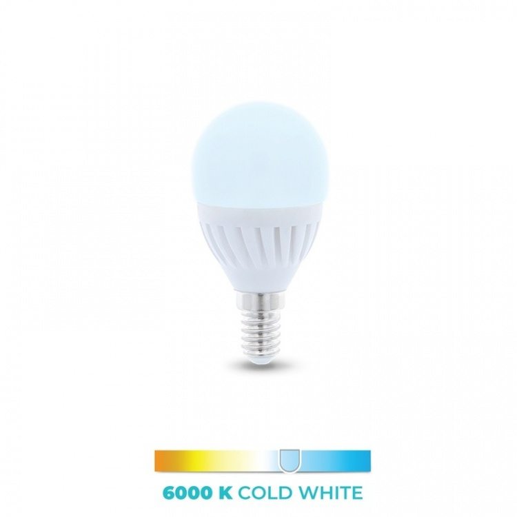 LED-Lampa E14, G45, 10W, 230V, 6000K, Keramisk, Kallvitt LED-Lampa E14, G45, 10W, 230V, 6000K, Keramisk, Kallvitt