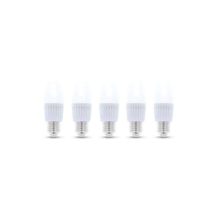 LED-Lampa E27, C37, 10W, 230V, 4500K, Keramisk 5-pack, Vit neutral