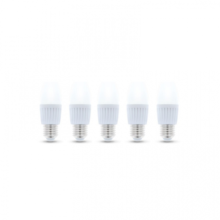 LED-Lampa E27, C37, 10W, 230V, 6000K, Keramisk 5-pack, Kallvit LED-Lampa E27, C37, 10W, 230V, 6000K, Keramisk 5-pack, Kallvit