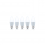 LED-Lampa E27, C37, 6W, 4500K 5-pack, Vit neutral