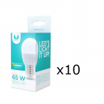 LED-Lampa E27, G45, 10W, 230V, 4500K, Keramisk 10-pack, Vit neutral