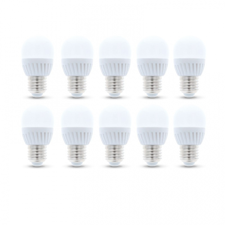 LED-Lampa E27, G45, 10W, 230V, 4500K, Keramisk 10-pack, Vit neutral