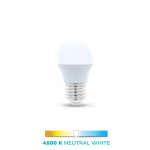 LED-Lampa E27, G45, 6W, 4500K, Vit neutral LED-Lampa E27, G45, 6W, 4500K, Vit neutral