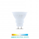 LED-Lampa, GU10, 10W, 230V, 4500K, Keramisk, Vit neutral