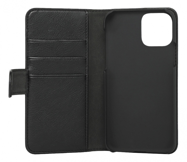 Essentials iPhone 11 Pro, Läder wallet 3 kort, svart