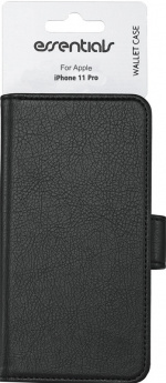 Essentials iPhone 11 Pro, PU wallet 3 kort, svart