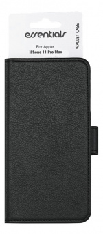 Essentials iPhone 11 Pro Max, PU wallet 3 kort, svart