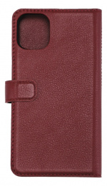 Essentials iPhone 11, Läder wallet avtagbar, röd