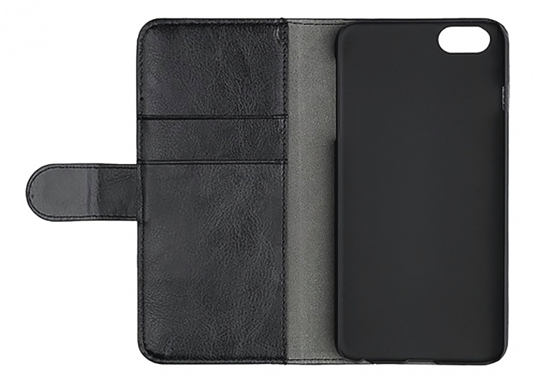 Essentials iPhone 6/7/8/SE (2020), PU wallet 2 kort, svart Essentials iPhone 6/7/8/SE (2020), PU wallet 2 kort, svart