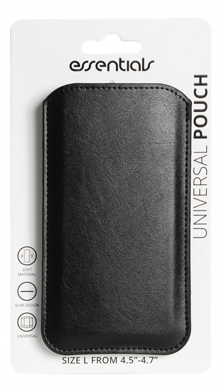 Essentials Large fodral i eko-läder, svart