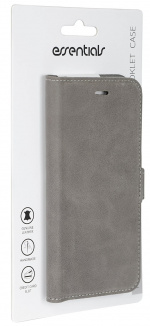 Essentials iPhone 6/7/8/SE (2020), Läder wallet 3 kort, grå