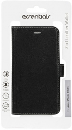 Essentials iPhone 6/7/8/SE (2020), Läder wallet avtagbar, svart