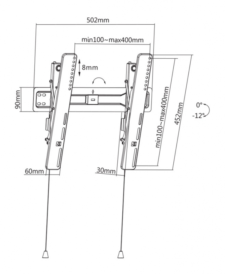 DELTACO Office, tilt ultra-slim wall, 32 DELTACO Office, tilt ultra-slim wall, 32