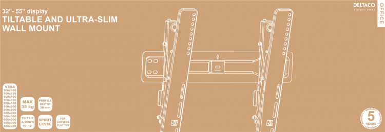 DELTACO Office, tilt ultra-slim wall, 32 DELTACO Office, tilt ultra-slim wall, 32