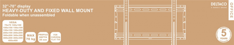 DELTACO Office, heavy-duty fixed foldable, 32 DELTACO Office, heavy-duty fixed foldable, 32