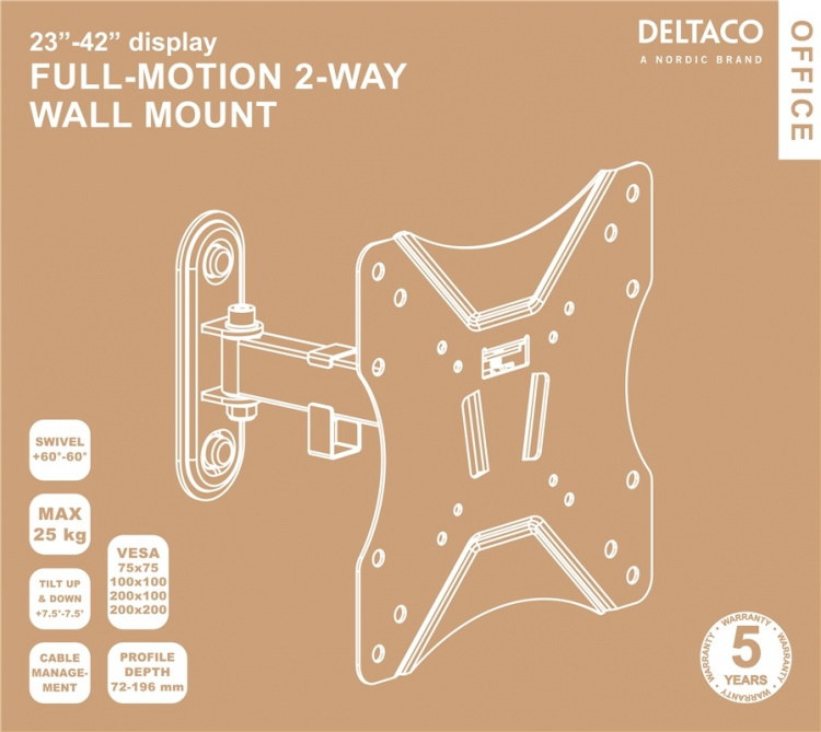 DELTACO Office, full-motion 2-way wall, 23 DELTACO Office, full-motion 2-way wall, 23