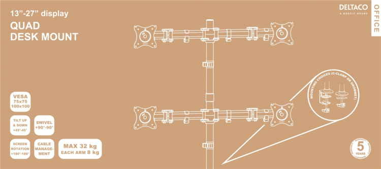 DELTACO Office, Multi desk, 13 DELTACO Office, Multi desk, 13