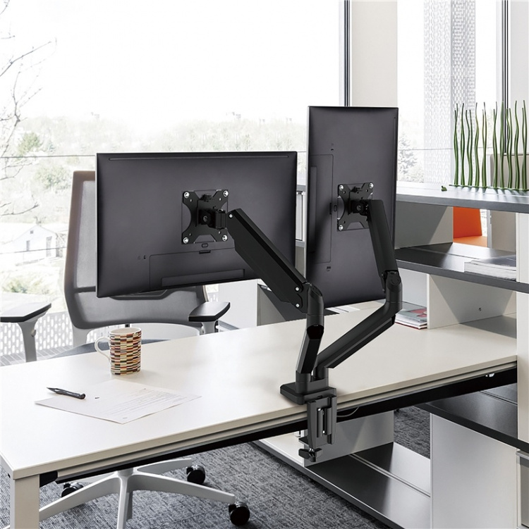 DELTACO Office, Dual desk, gas spring,17 DELTACO Office, Dual desk, gas spring,17