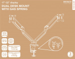 DELTACO Office, Dual desk, gas spring,17