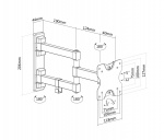 DELTACO, full-motion 3-way wall, 13