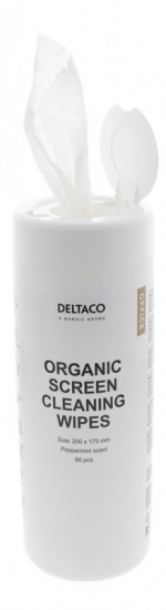 DELTACO Office Organiska Rengöringsdukar, 200x175mm, 1 förpackning 60