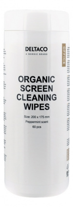 DELTACO Office Organiska Rengöringsdukar, 200x175mm, 1 förpackning 60