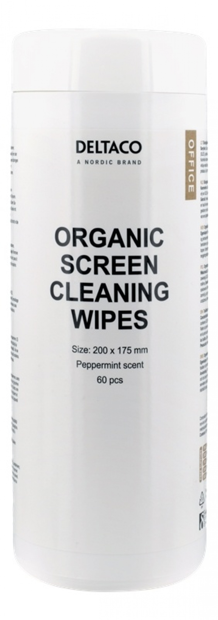 DELTACO Office Organiska Rengöringsdukar, 200x175mm, 1 förpackning 60