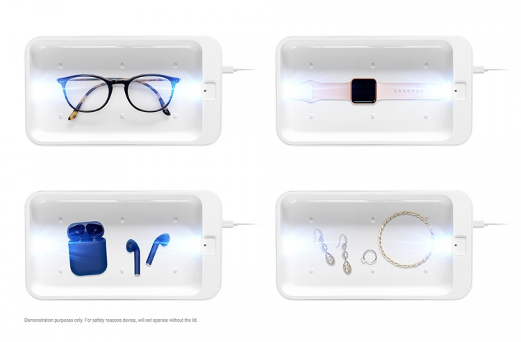 DELTACO UV sanitizing box, UVC LED, disinfect your phone, jewelry etc.