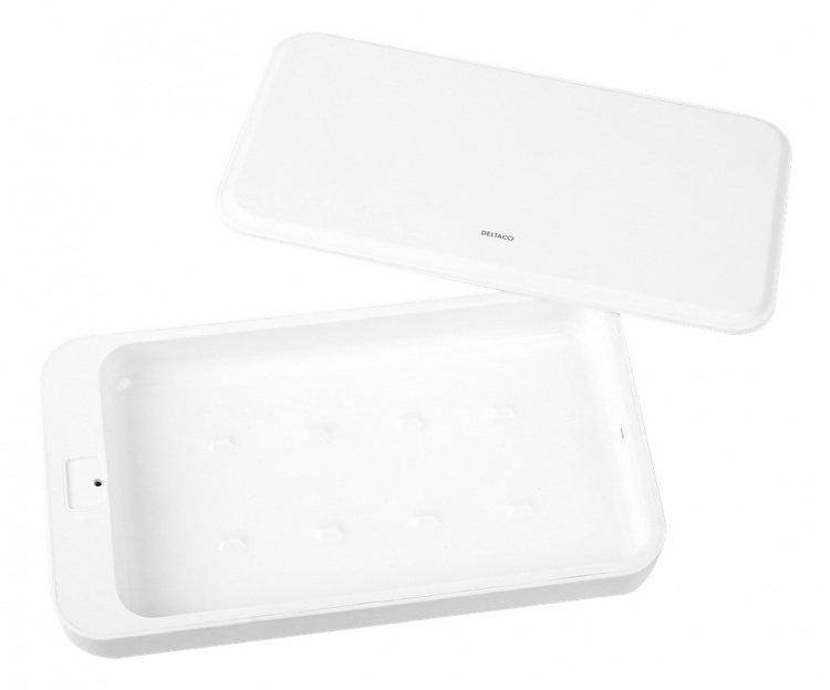 DELTACO UV sanitizing box, UVC LED, disinfect your phone, jewelry etc.