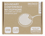 DELTACO Office Tryckzonsmikrofon med USB och 3,5 mm, VoIP/Skype kompat