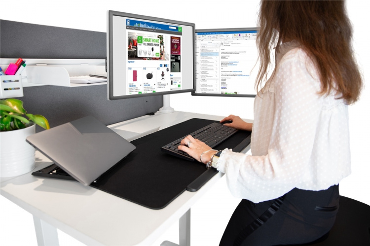 DELTACO Office, extra wide mousepad with fast wireless charger, 90x40