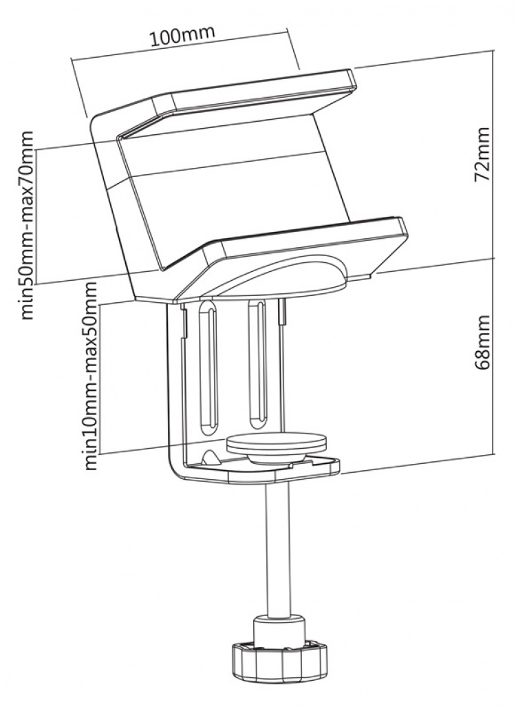 DELTACO Office, Clamp-On Power Strip Holder