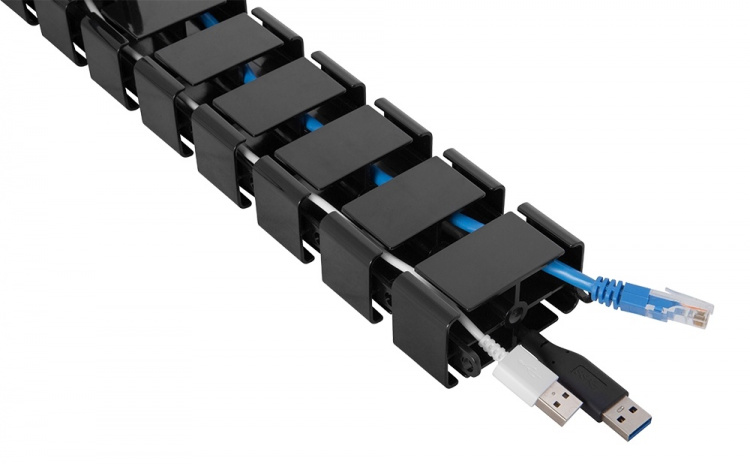 DELTACO Office, Spine Cable Organizer & Hider, Black