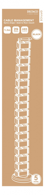 DELTACO Office, Spine Cable Organizer & Hider, Black