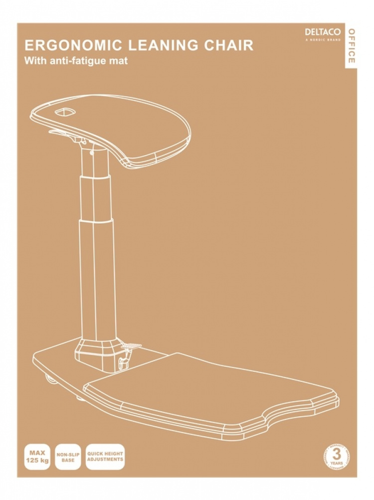 DELTACO Office, Ergonomic Leaning Chair with Anti-Fatigue Mat