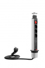 DELTACO Office Tabletop Pop-Up Power Strip with Surge Protector