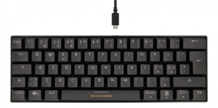 DELTACO GAMING Mekaniskt 60% RGB-tangentbord, bruna brytare, 62 tangen DELTACO GAMING Mekaniskt 60% RGB-tangentbord, bruna brytare, 62 tangen