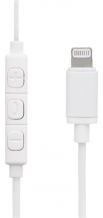 STREETZ in-ear Lightning headset, MFi, volume control, remote, white