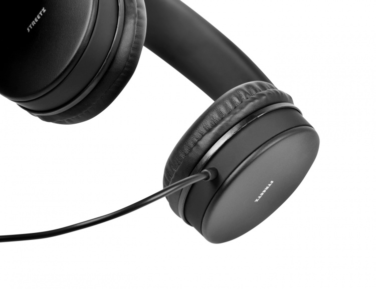STREETZ headset for smartphone, microphone, 1-button, 1,5m, black