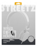 STREETZ headset for smartphone, microphone, 1-button, 1,5m, white STREETZ headset for smartphone, microphone, 1-button, 1,5m, white