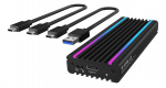 USB Type-CT enclosure for M.2 NVMe SSD - RGB illuminated