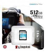 Kingston 512GB SDXC Canvas Go Plus 170R C10 UHS-I U3 V30
