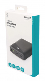 DELTACO power bank 10 000 mAh, 1x USB-C PD, 1x USB-A Fast Charge